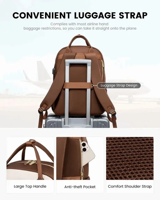 Quilted waterproof Laptop Backpack, anti theft, usb, laptop bag