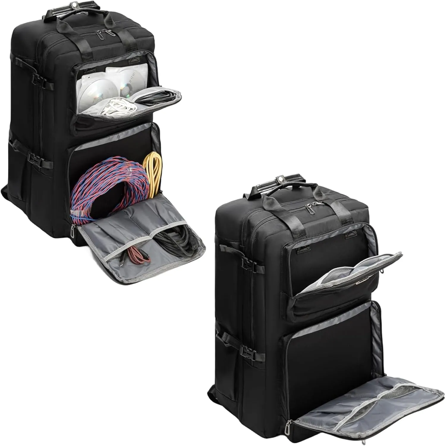 Rabjen DJ Backpack for Club Gigs, DJ Mixer Case Compatible with Pioneer DJ DDJ-REV1, DJ Controller, Novation Launchkey 37 Key Keyboard and More Equipment