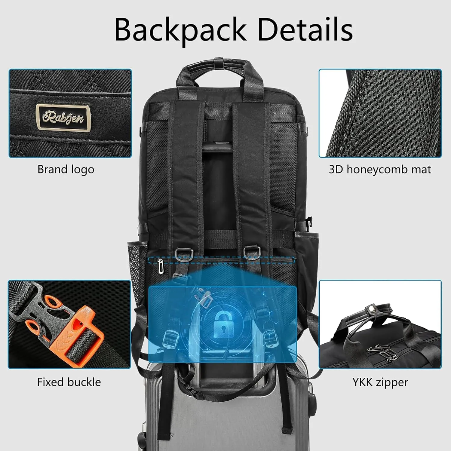 Rabjen DJ Backpack for Club Gigs, DJ Mixer Case Compatible with Pioneer DJ DDJ-REV1, DJ Controller, Novation Launchkey 37 Key Keyboard and More Equipment