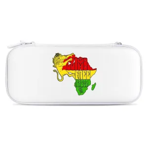 Rasta Lion Map Compatible with Switch Carrying Case Hard Travel Game Bag Pouch with 15 Games Accessories White-Style
