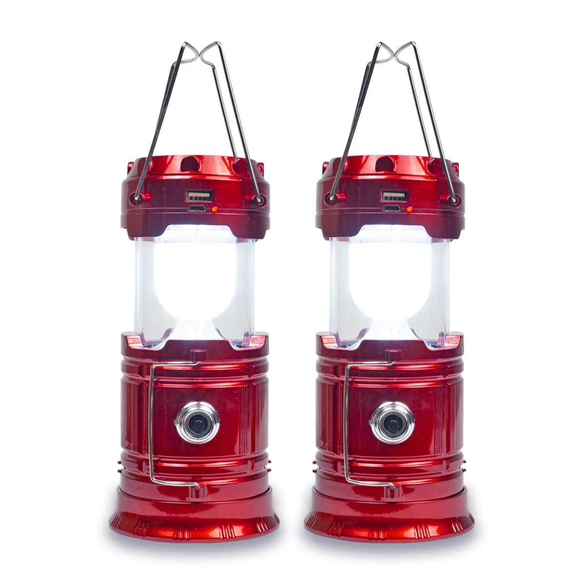 Rechargeable LED Camping Lantern USB,COB Lantern Flashlight 2 Power Supply Modes Survival Kit for Emergency, Hurricane