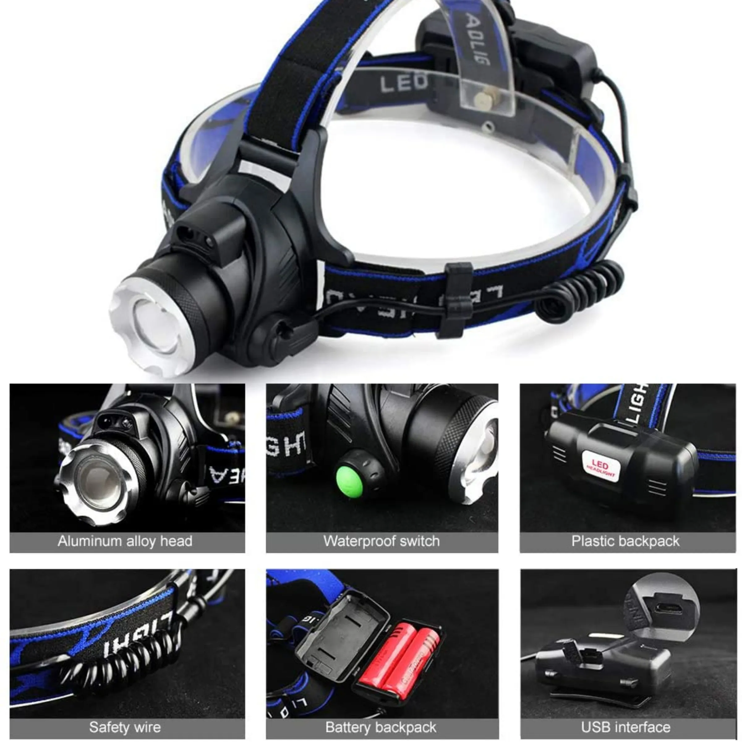 Rechargeable led Smart Headlamp trails
