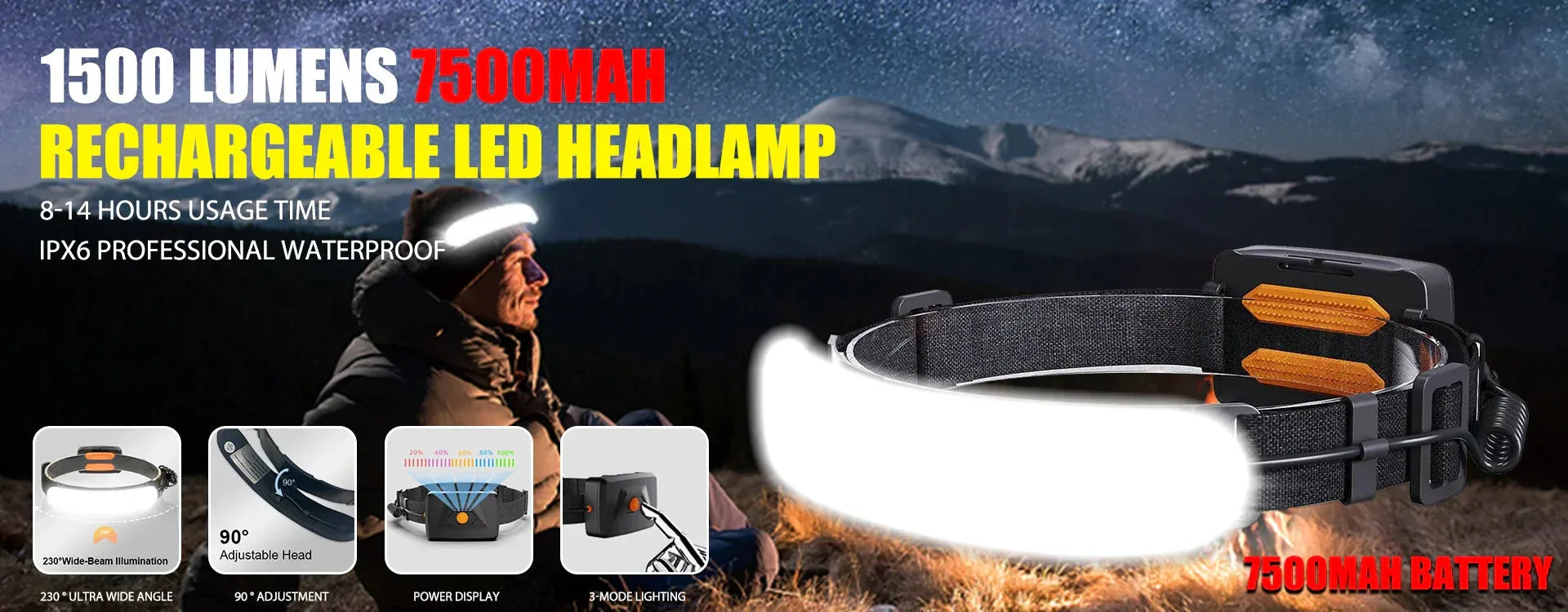 Rechargeable Order now – Headlamp Refined Ultra-Bright USB LED Motion Sensor