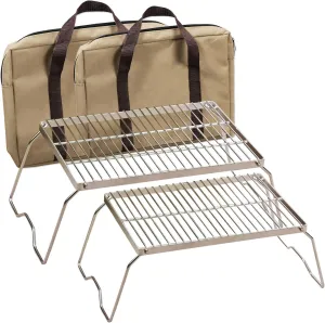 REDCAMP Small Folding Campfire Grill 304 Stainless Steel Grate   Large Folding Campfire Grill 304 Stainless Steel Grate