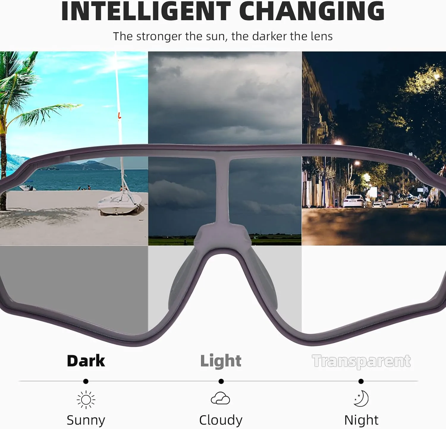 ROCKBROS Photochromic Sunglasses for Men Women Cycling Sunglasses Safety Sport Sunglasses UV Protection