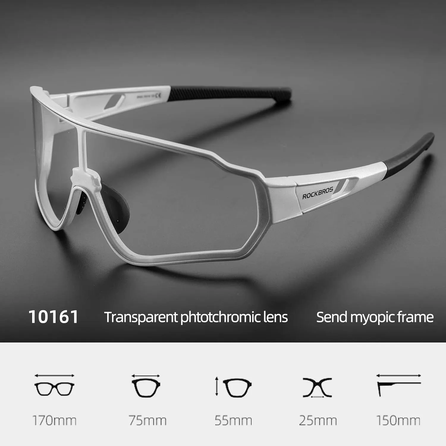 ROCKBROS Photochromic Sunglasses for Men Women Cycling Sunglasses Safety Sport Sunglasses UV Protection