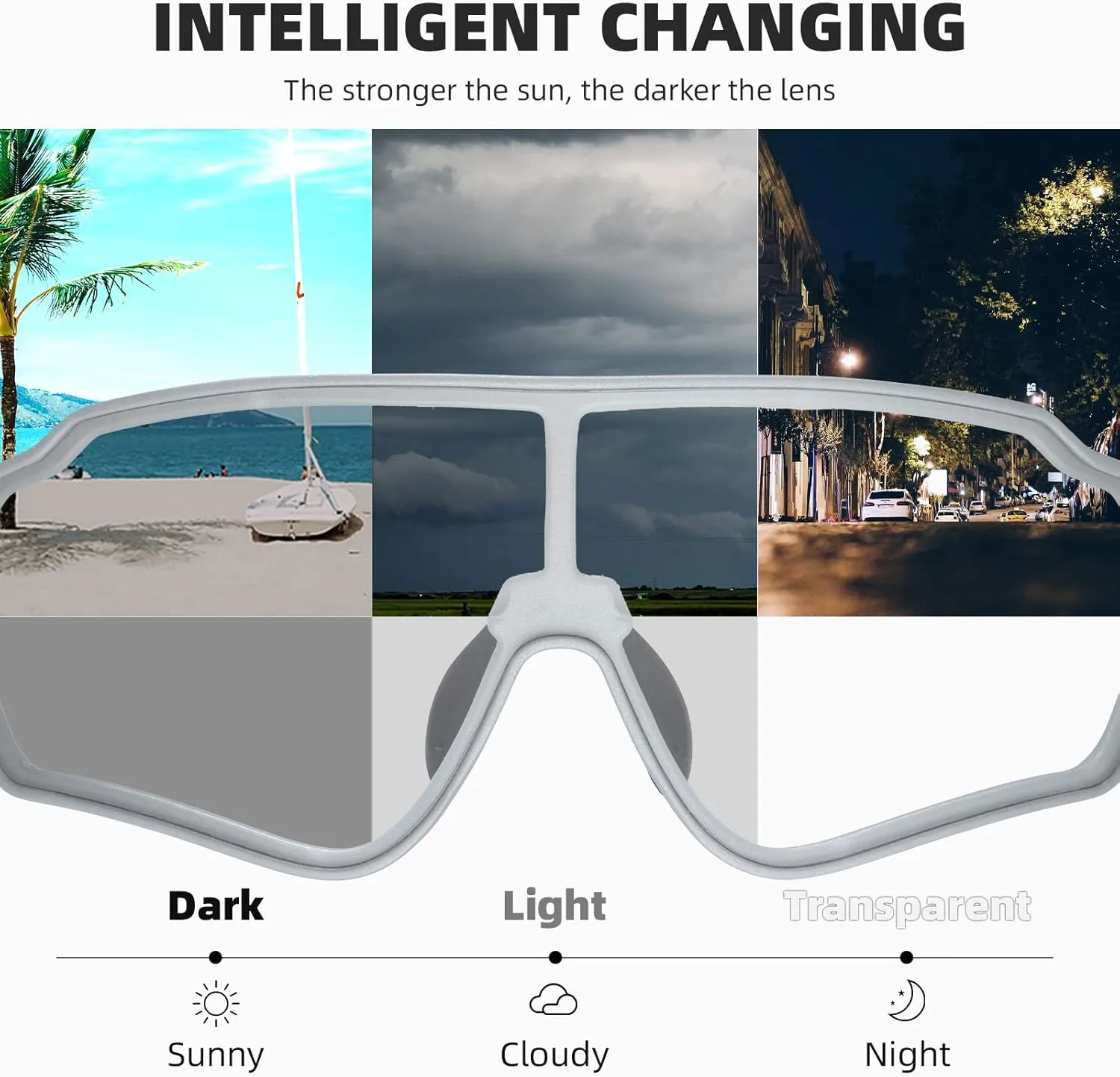 ROCKBROS Photochromic Sunglasses for Men Women Cycling Sunglasses Safety Sport Sunglasses UV Protection
