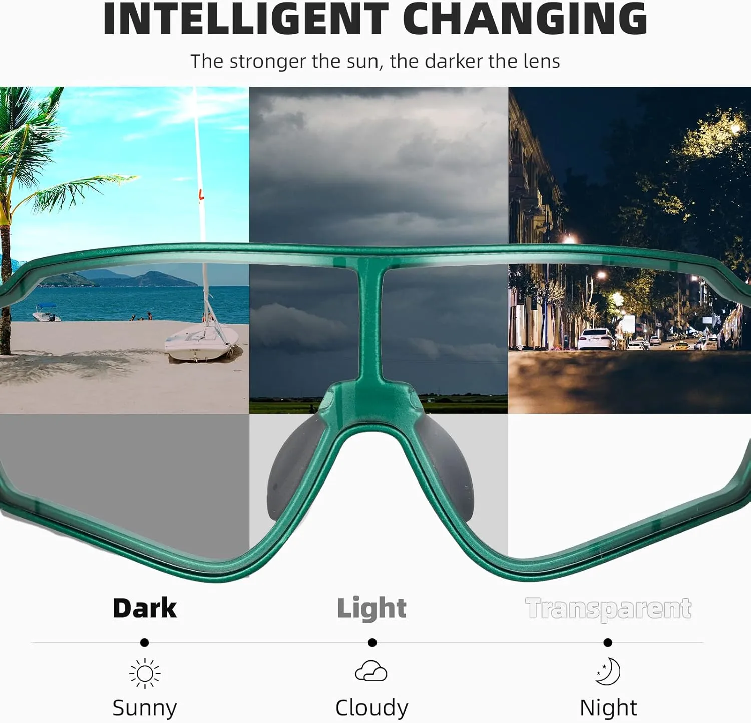 ROCKBROS Photochromic Sunglasses for Men Women Cycling Sunglasses Safety Sport Sunglasses UV Protection