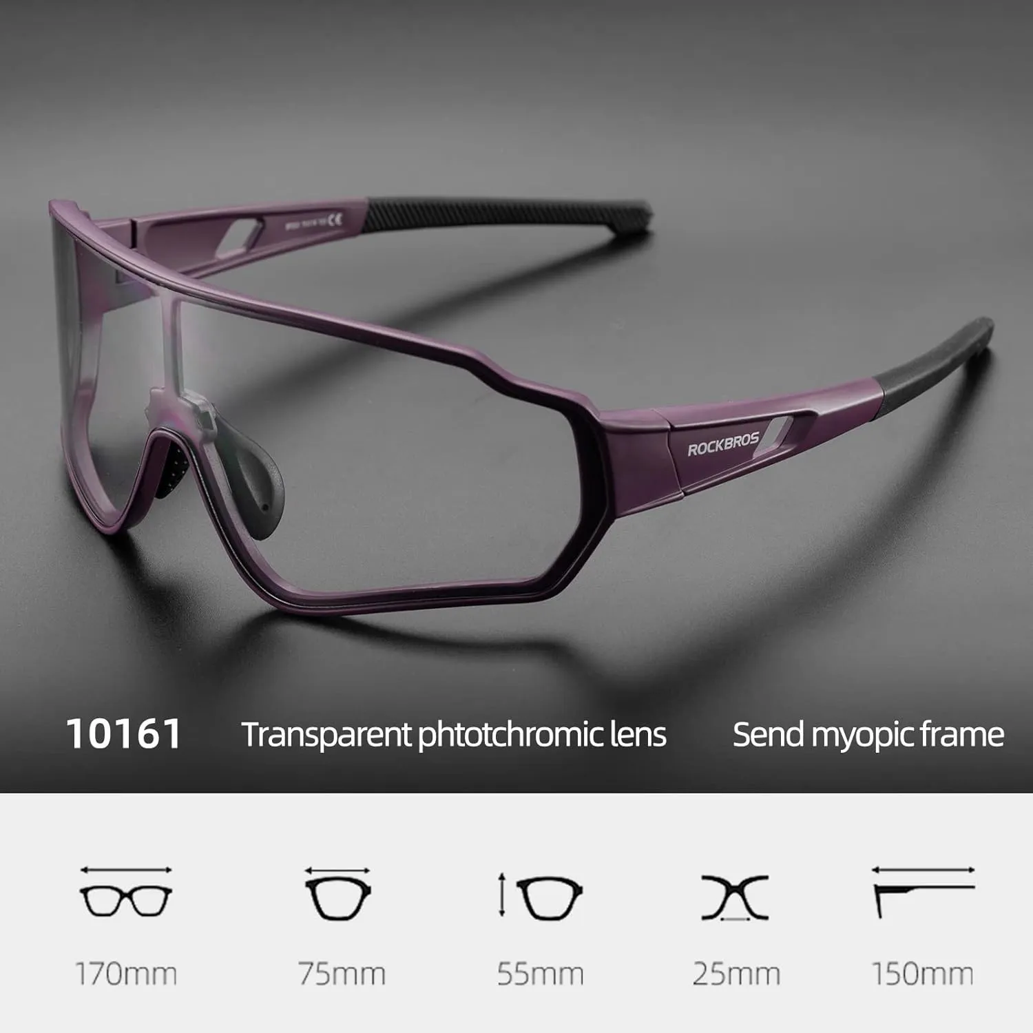 ROCKBROS Photochromic Sunglasses for Men Women Cycling Sunglasses Safety Sport Sunglasses UV Protection