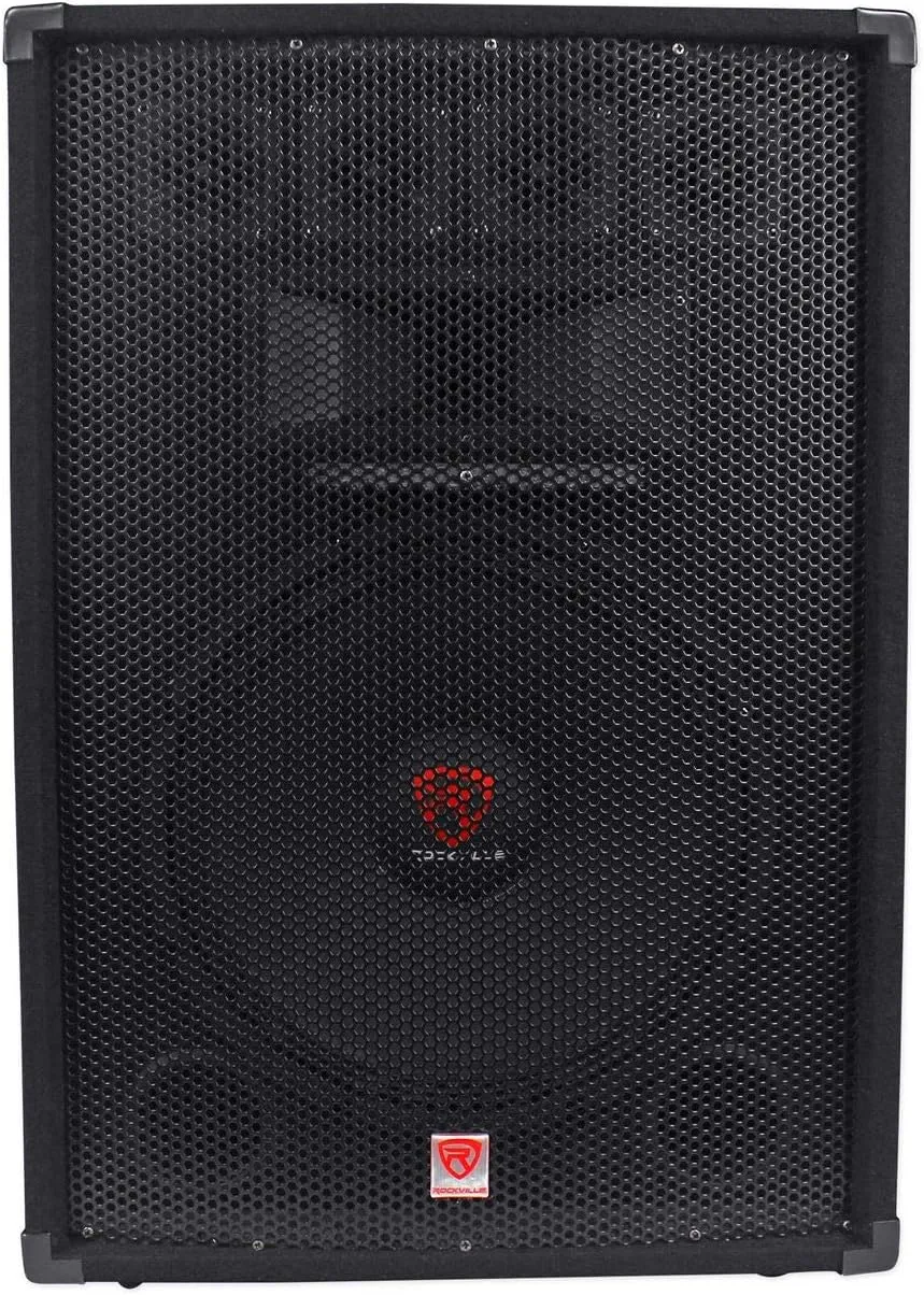 Rockville RSG15.4 15" 3-Way 1500 Watt 4-Ohm Passive DJ/Pro Audio PA Speaker, Black