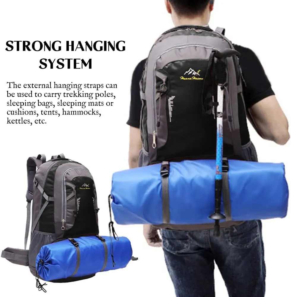 Rojeam Travel Camping Backpack 40L/50L/60L/70L Large Hiking Backpack Waterproof