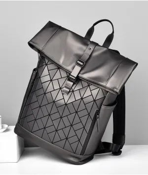 Roll Top Laptop Backpack for Men Women, Expandable Casual Daypack for 15.6 Inch Macbook Water-Resistant Commuter Laptop Rucksack Large Capacity Adjustable (Gray)