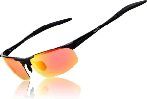 RONSOU Men Sport Al-Mg Polarized Sunglasses Unbreakable for Driving Cycling Fishing Golf