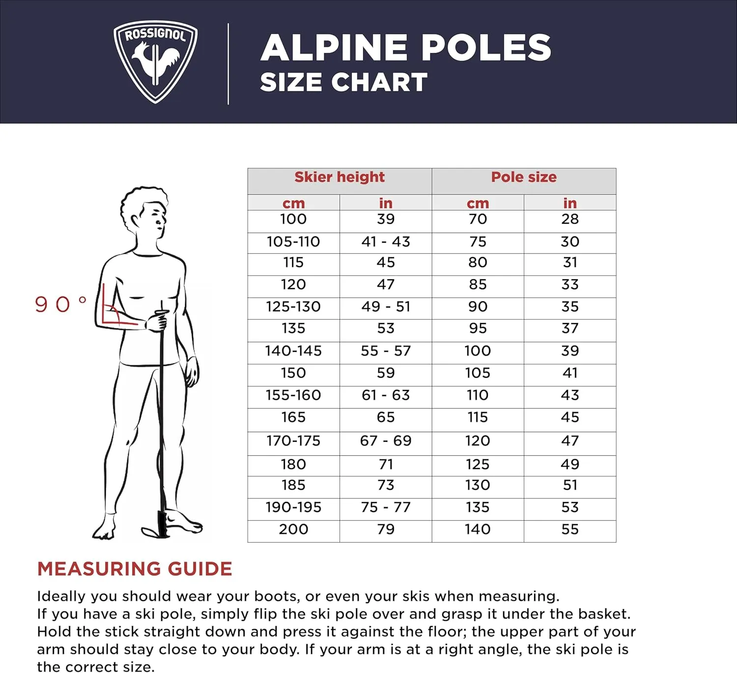 Rossignol Tactic Alpine Ski Poles - Strong, Lightweight Downhill Ski Poles