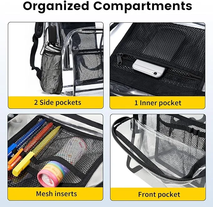 Royaleva Clear Backpack Heavy Duty for Secure Travel