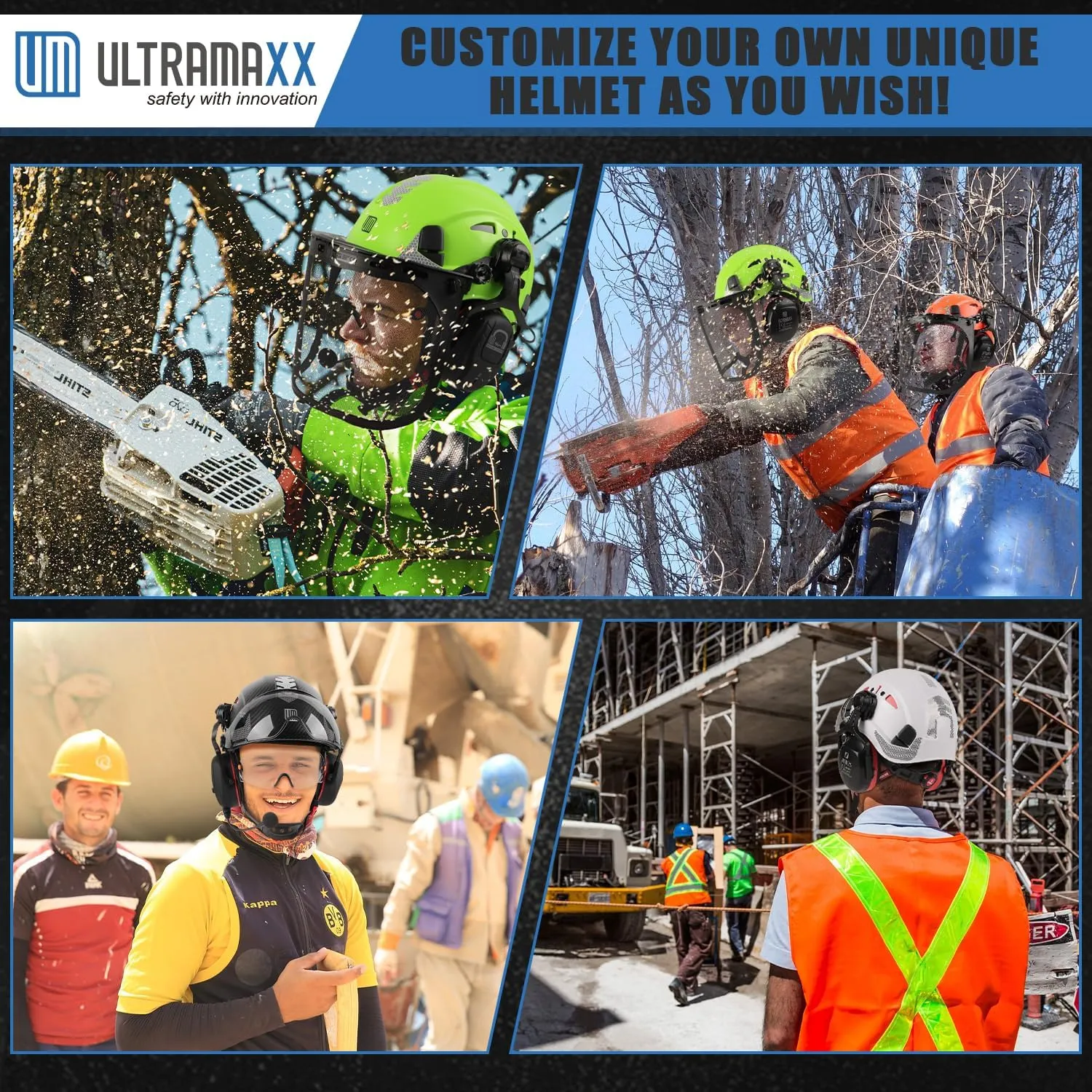 Safety Helmet with Build-in Visor, Hard Hat with Vented Design, ANSI Z89.1 Certified, Ideal for Industrial and Construction