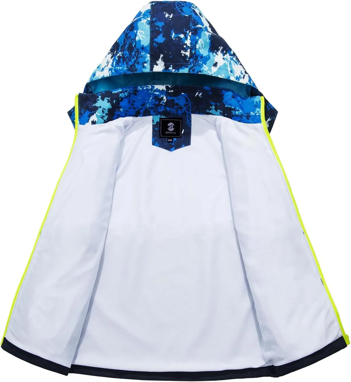 SaphiRose Kids Rain Jacket Waterproof Raincoat Mesh Lined Coat with Removable Hood for Boys Girls