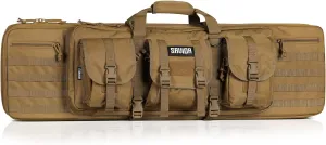 Savior Equipment American Classic Tactical Double Long Gun Bag Pistol Transportation Case w/Backpack Strap, Lockable Compartment, Available Length in 36" 42" 46" 51" 55"
