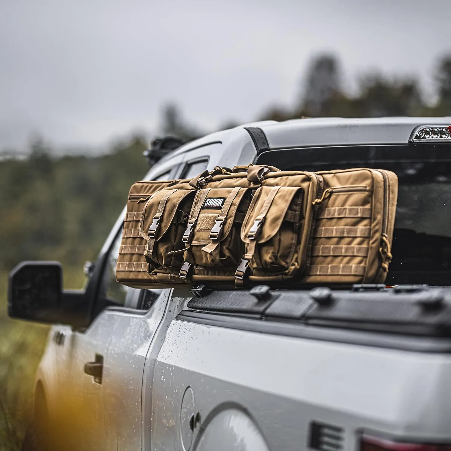 Savior Equipment American Classic Tactical Double Long Gun Bag Pistol Transportation Case w/Backpack Strap, Lockable Compartment, Available Length in 36" 42" 46" 51" 55"