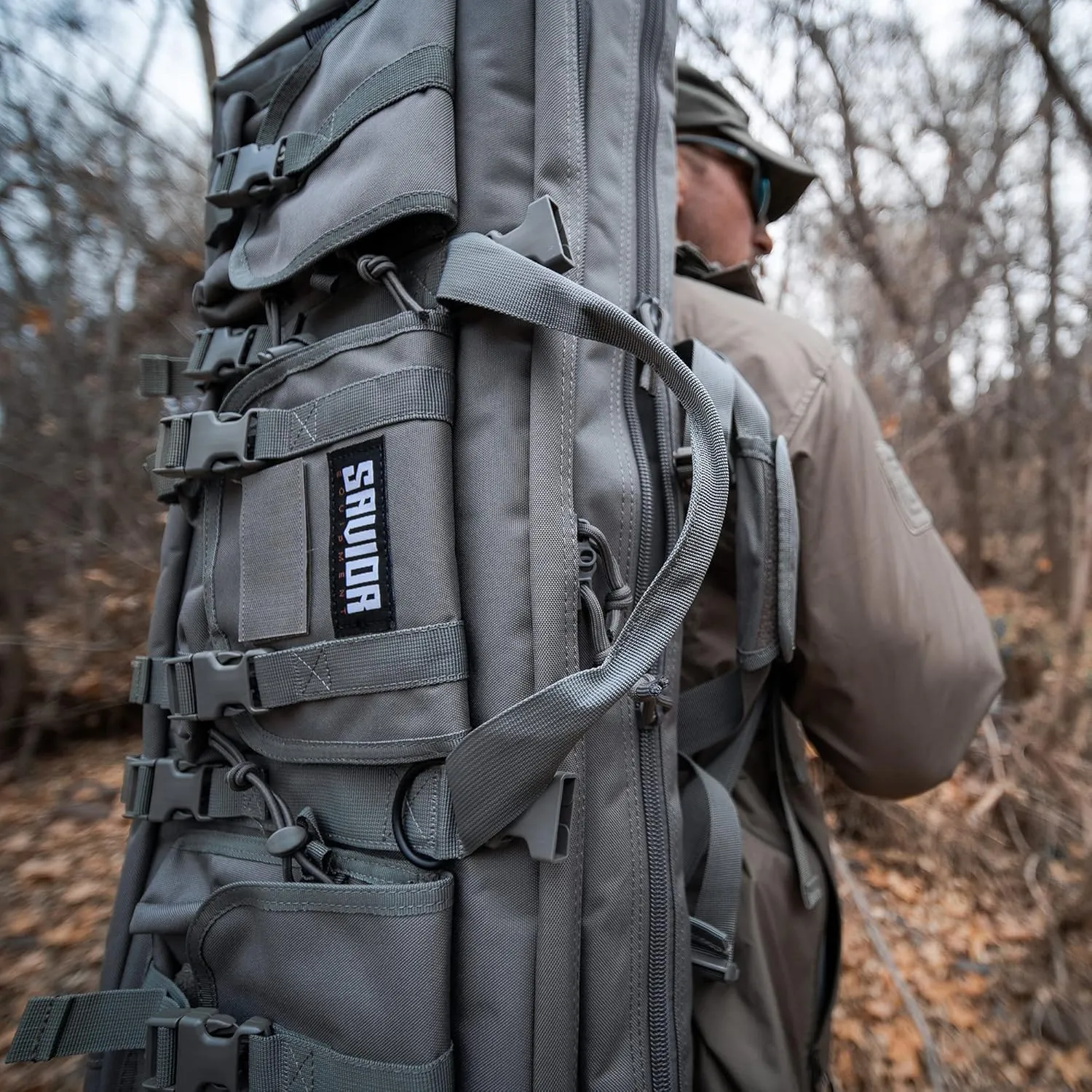 Savior Equipment American Classic Tactical Double Long Gun Bag Pistol Transportation Case w/Backpack Strap, Lockable Compartment, Available Length in 36" 42" 46" 51" 55"