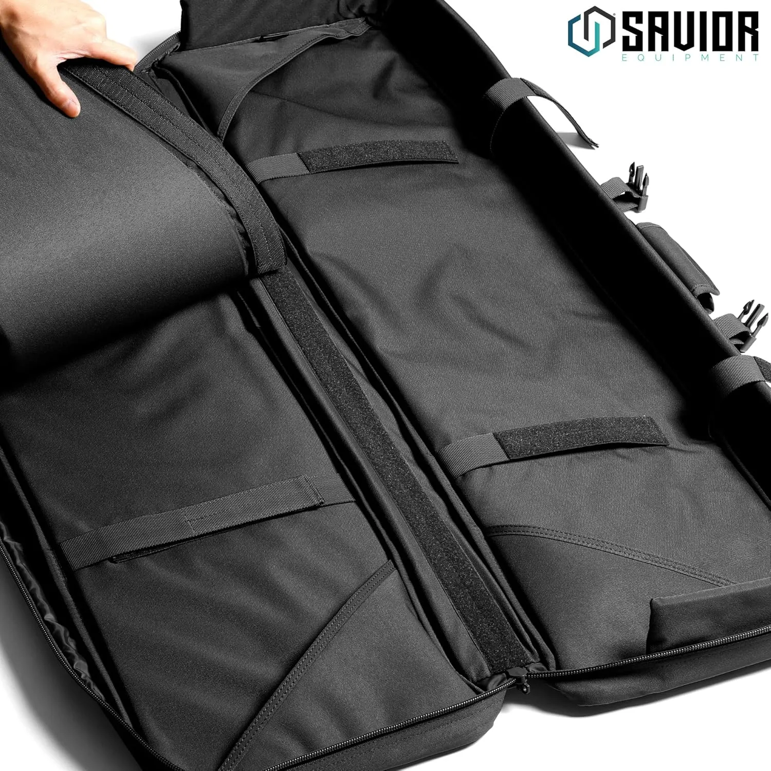 Savior Equipment American Classic Tactical Double Long Gun Bag Pistol Transportation Case w/Backpack Strap, Lockable Compartment, Available Length in 36" 42" 46" 51" 55"