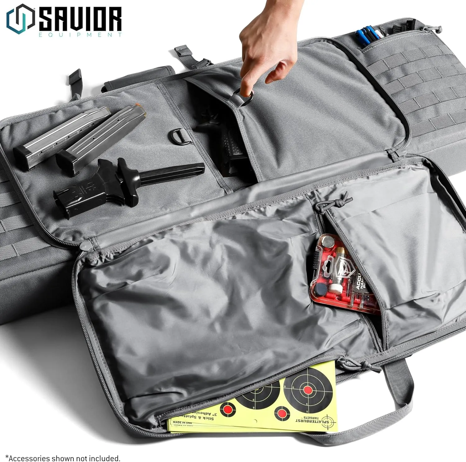 Savior Equipment American Classic Tactical Double Long Gun Bag Pistol Transportation Case w/Backpack Strap, Lockable Compartment, Available Length in 36" 42" 46" 51" 55"