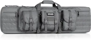 Savior Equipment American Classic Tactical Double Long Gun Bag Pistol Transportation Case w/Backpack Strap, Lockable Compartment, Available Length in 36" 42" 46" 51" 55"