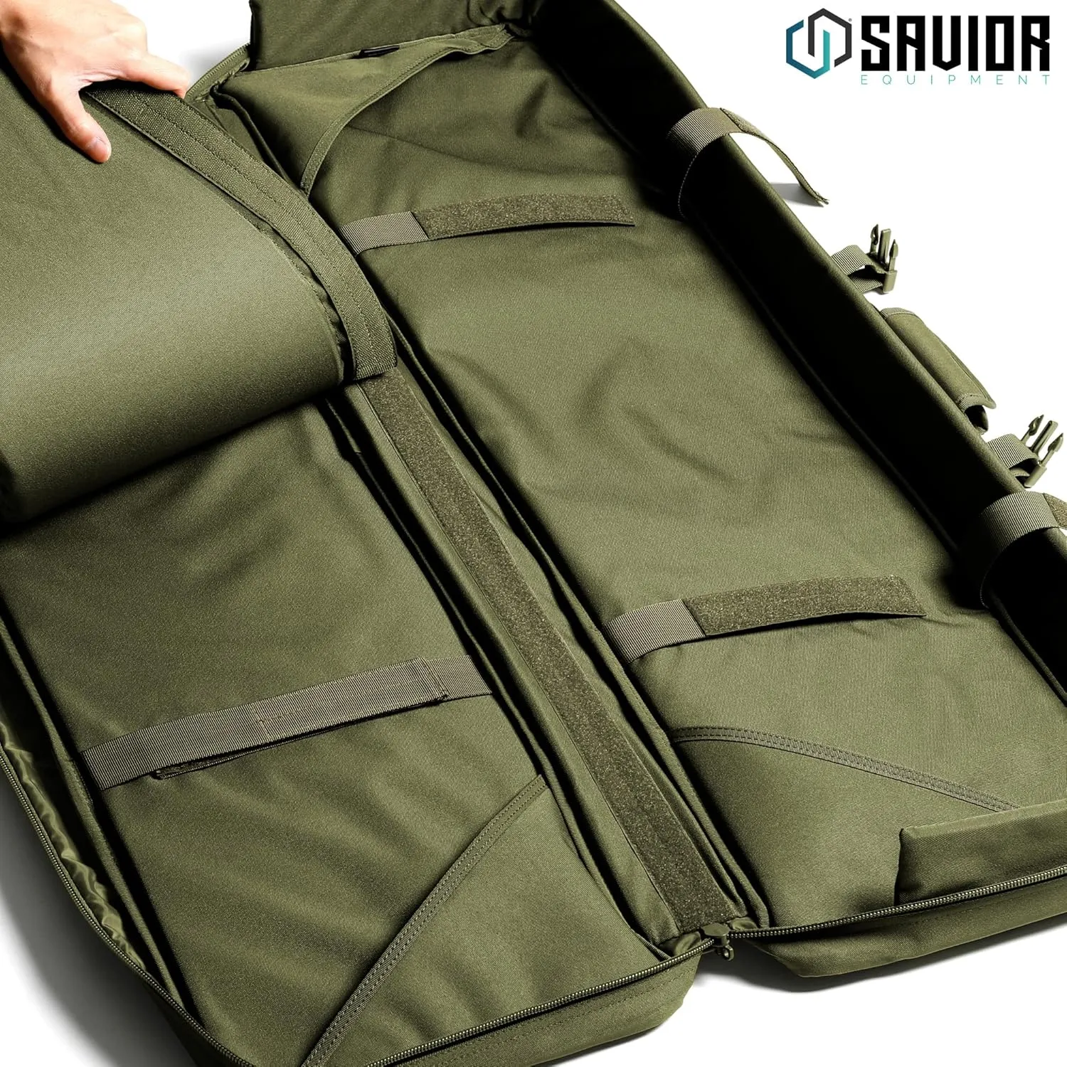 Savior Equipment American Classic Tactical Double Long Gun Bag Pistol Transportation Case w/Backpack Strap, Lockable Compartment, Available Length in 36" 42" 46" 51" 55"