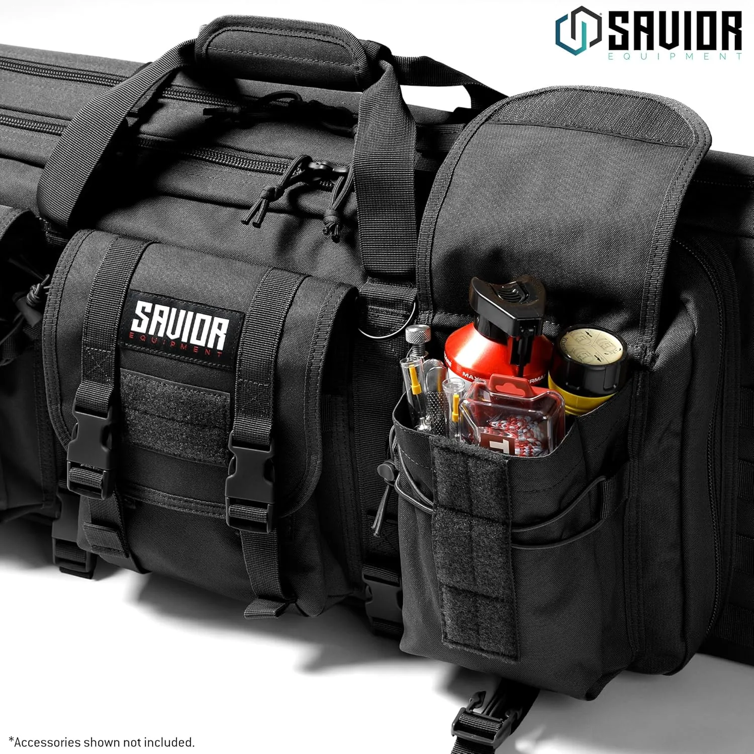Savior Equipment American Classic Tactical Double Long Gun Bag Pistol Transportation Case w/Backpack Strap, Lockable Compartment, Available Length in 36" 42" 46" 51" 55"