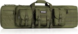 Savior Equipment American Classic Tactical Double Long Gun Bag Pistol Transportation Case w/Backpack Strap, Lockable Compartment, Available Length in 36" 42" 46" 51" 55"