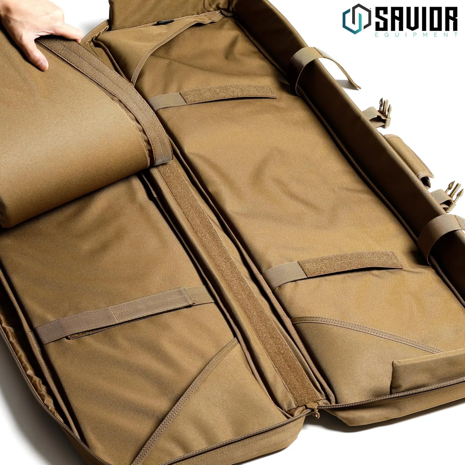 Savior Equipment American Classic Tactical Double Long Gun Bag Pistol Transportation Case w/Backpack Strap, Lockable Compartment, Available Length in 36" 42" 46" 51" 55"
