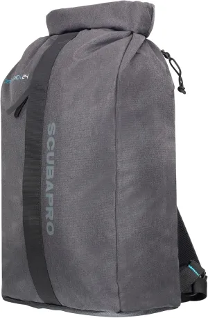 SCUBAPRO Definition Pack 24 Dive Bag with Backpack and Waist Straps and Top Handle for Scuba Diving Gear, Premium Recycled Two-Tone Gray Fabric