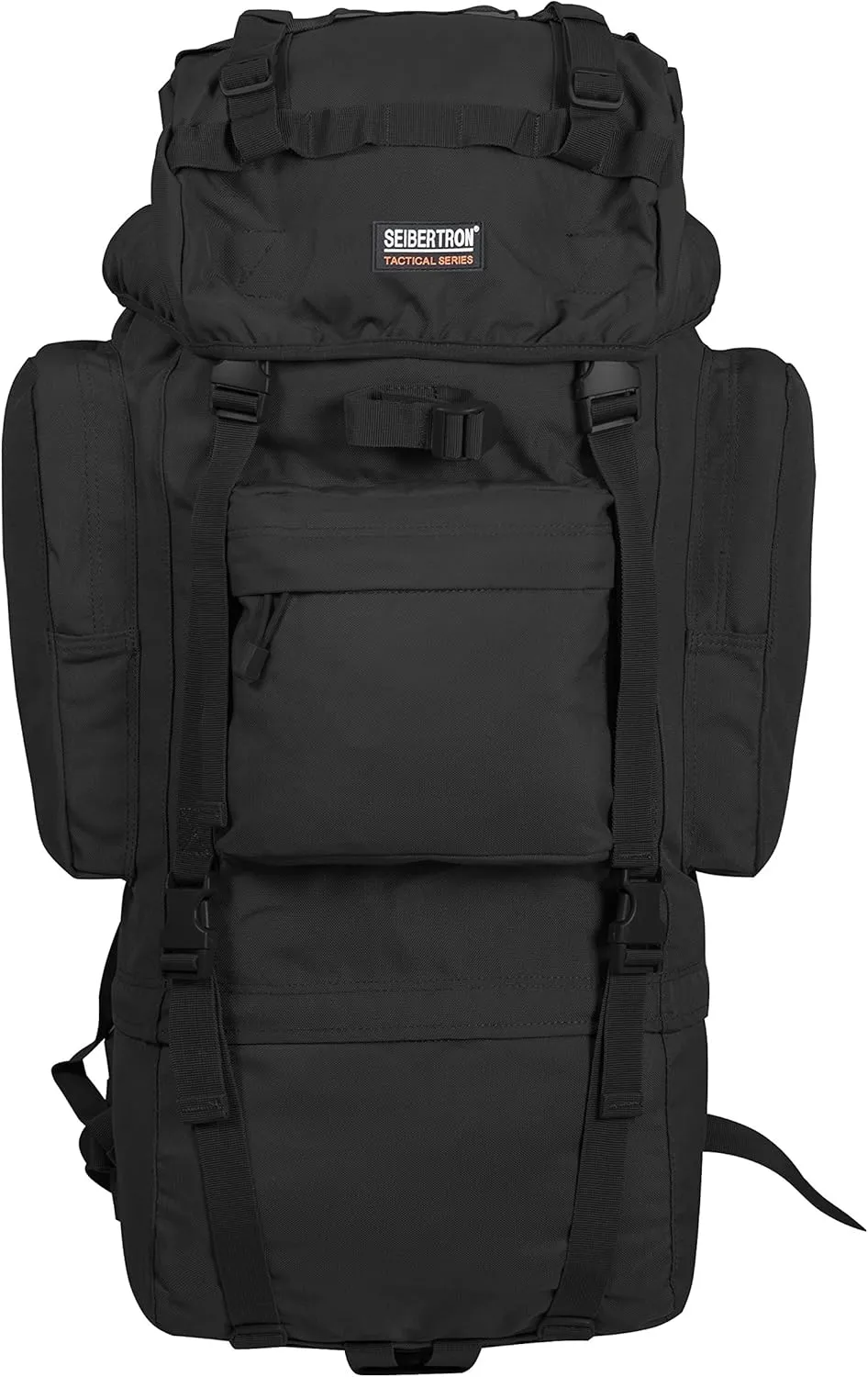 Seibertron 65L Internal-frame Waterproof Backpack Rain Cover Included Black