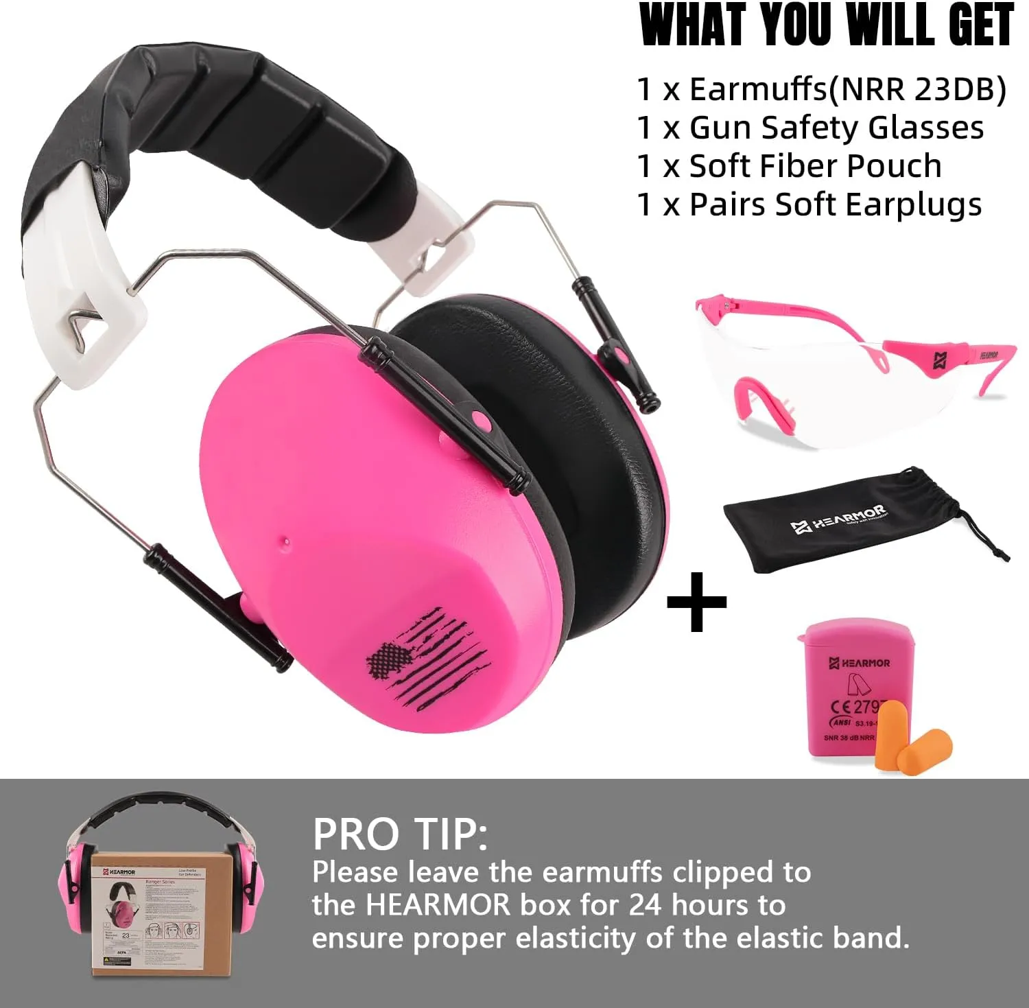 Shooting Ear Protection Earmuffs with Low Profile NRR 23 dB Noise Reduction Headphones for Gun Range and Hunting
