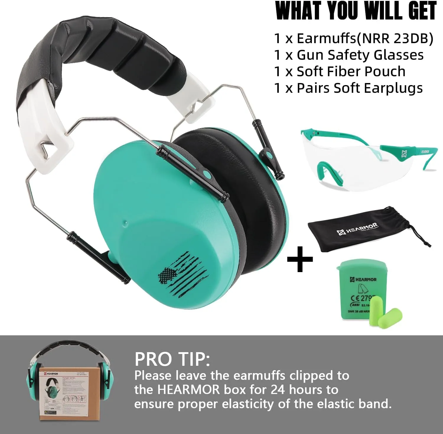 Shooting Ear Protection Earmuffs with Low Profile NRR 23 dB Noise Reduction Headphones for Gun Range and Hunting