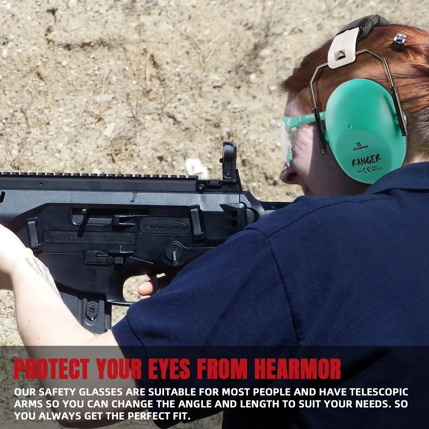 Shooting Ear Protection Earmuffs with Low Profile NRR 23 dB Noise Reduction Headphones for Gun Range and Hunting