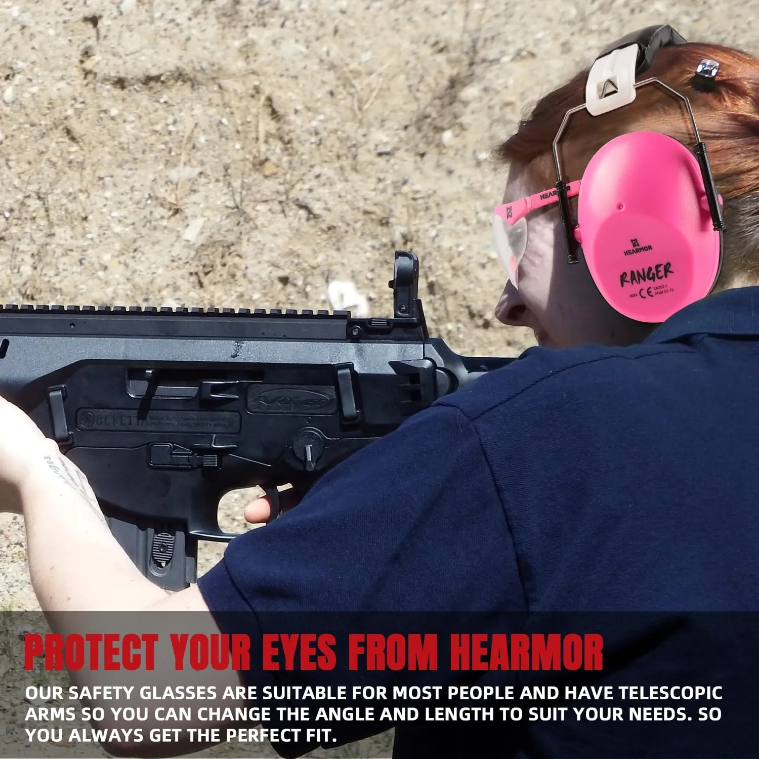 Shooting Ear Protection Earmuffs with Low Profile NRR 23 dB Noise Reduction Headphones for Gun Range and Hunting