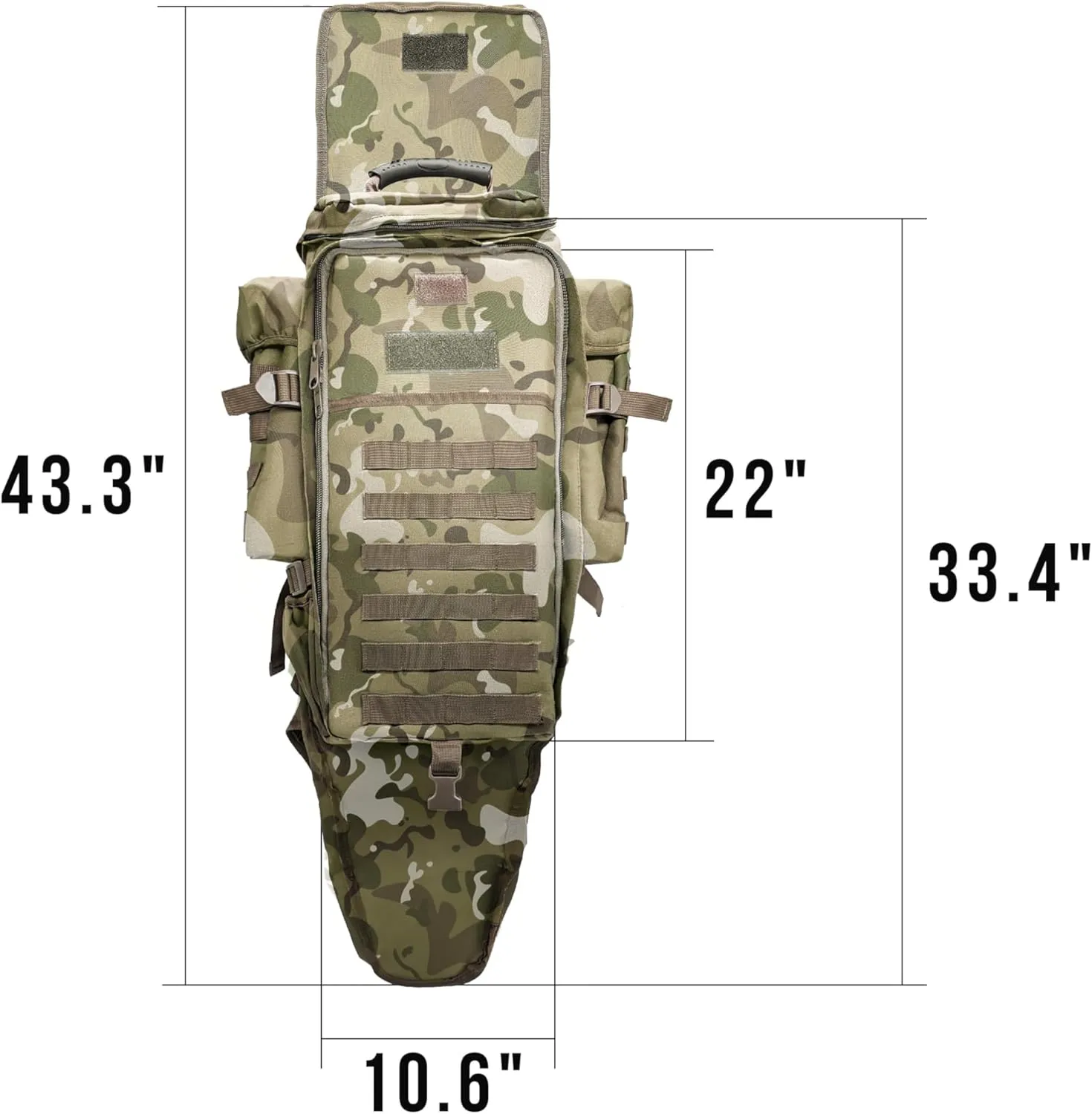 Silfrae Tactical Rifle Backpack Long Rifle Bag Molle Military Backpack for Trekking Hunting Camping