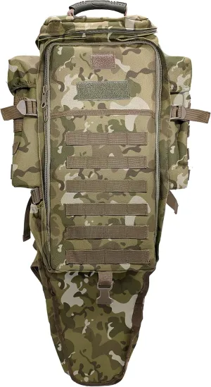 Silfrae Tactical Rifle Backpack Long Rifle Bag Molle Military Backpack for Trekking Hunting Camping