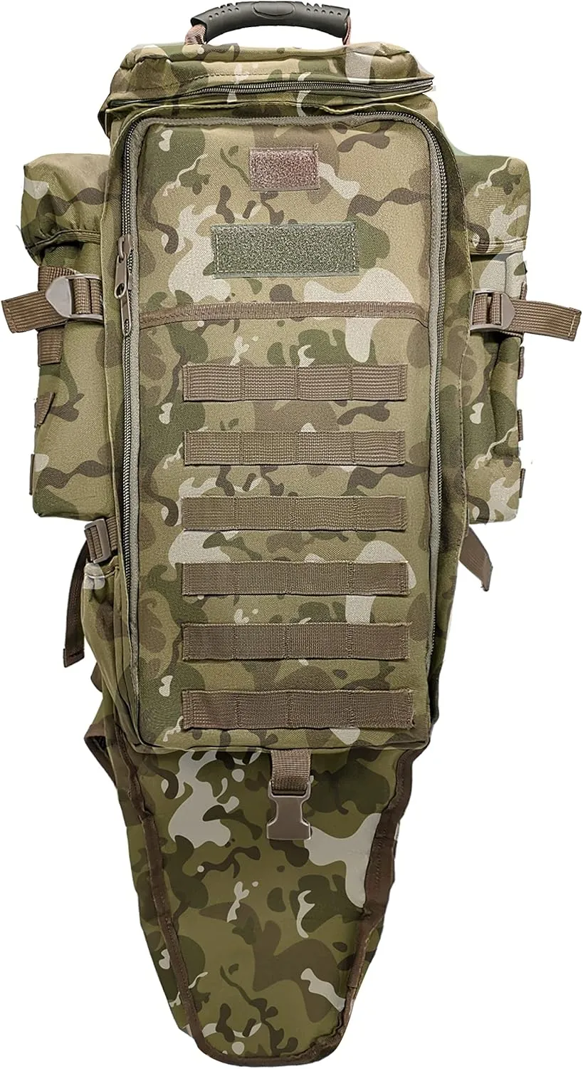 Silfrae Tactical Rifle Backpack Long Rifle Bag Molle Military Backpack for Trekking Hunting Camping