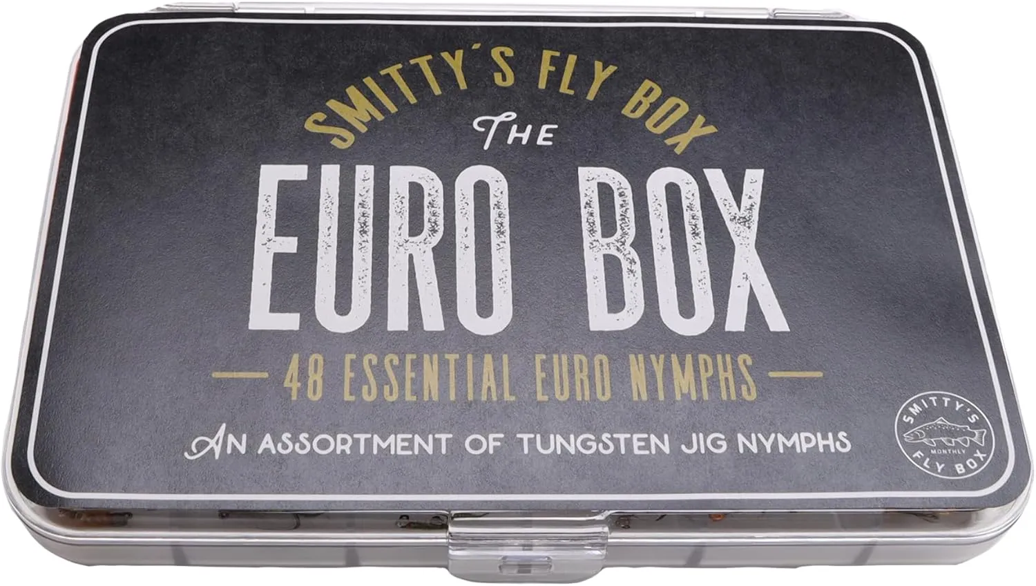 Smitty's Fly Box | 48 Essential Trout Nymphs Assortment: Euro, Czech Nymphs, Perdigons - 24 Tungsten Flies for Fly Fishing