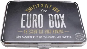 Smitty's Fly Box | 48 Essential Trout Nymphs Assortment: Euro, Czech Nymphs, Perdigons - 24 Tungsten Flies for Fly Fishing