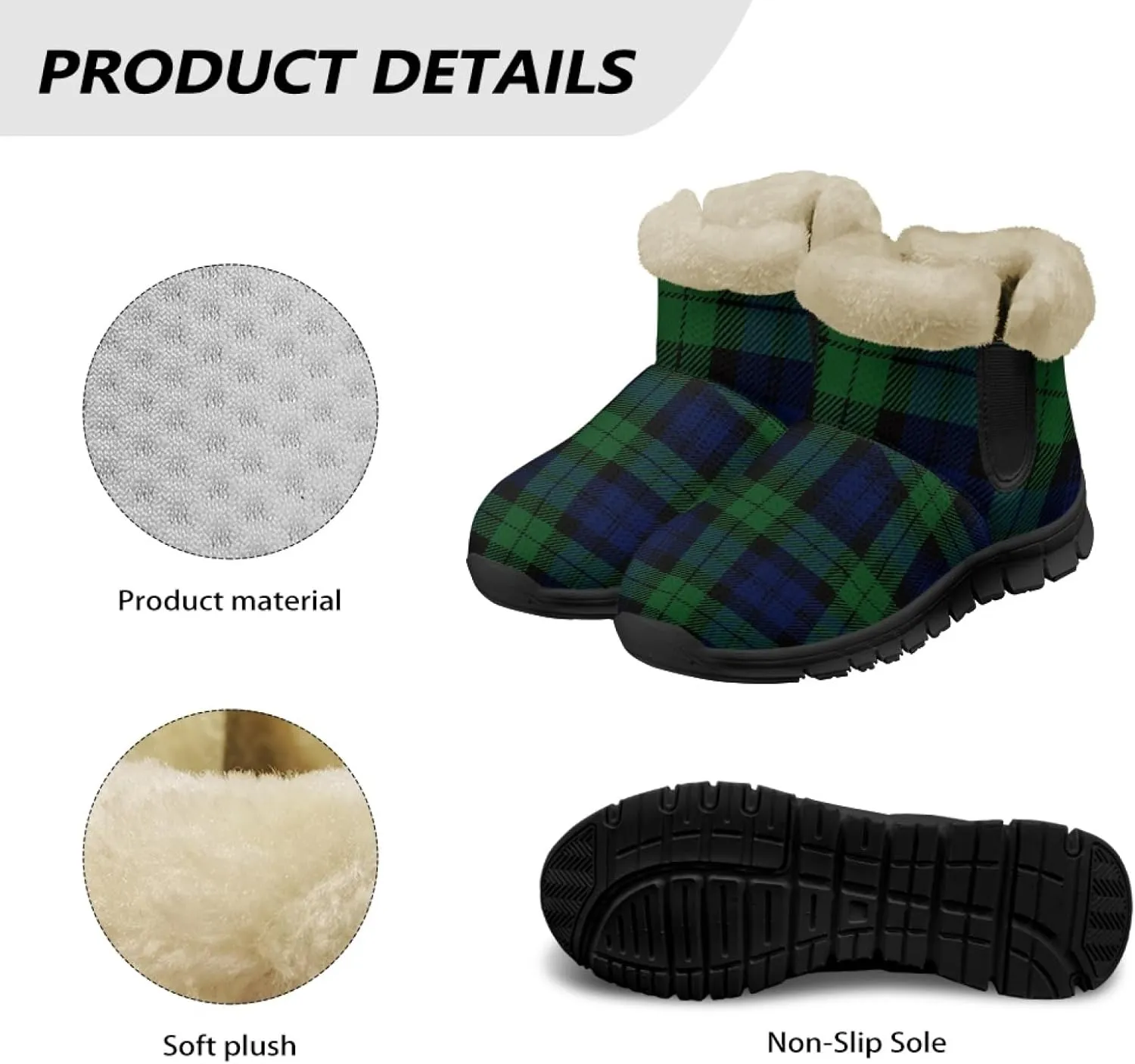 Snow Boots for Women -Fashion Winter Warm Snow Boots Anti-Slip outdoor Furry bootie for men women