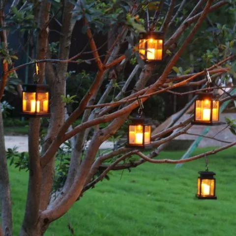 Solar Glass Candle Lantern