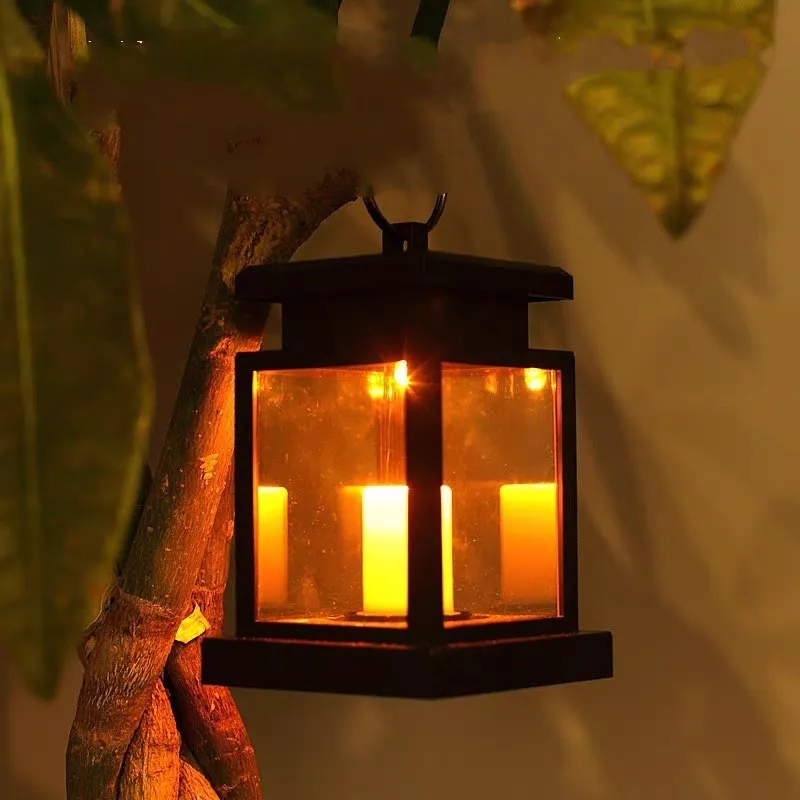 Solar Glass Candle Lantern