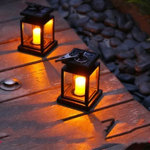 Solar Glass Candle Lantern