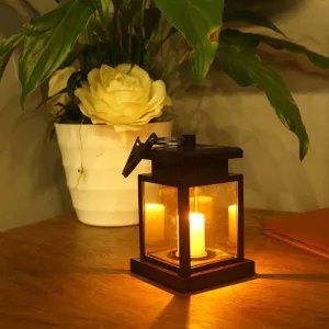 Solar Glass Candle Lantern