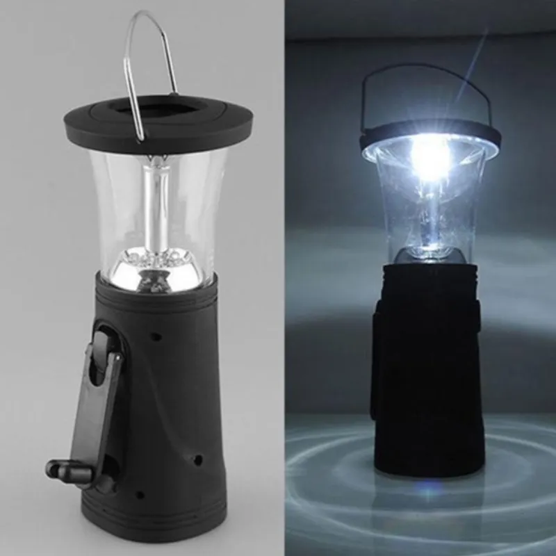 Solar Lantern Lamp 6 LED Manual Dynamo Camping