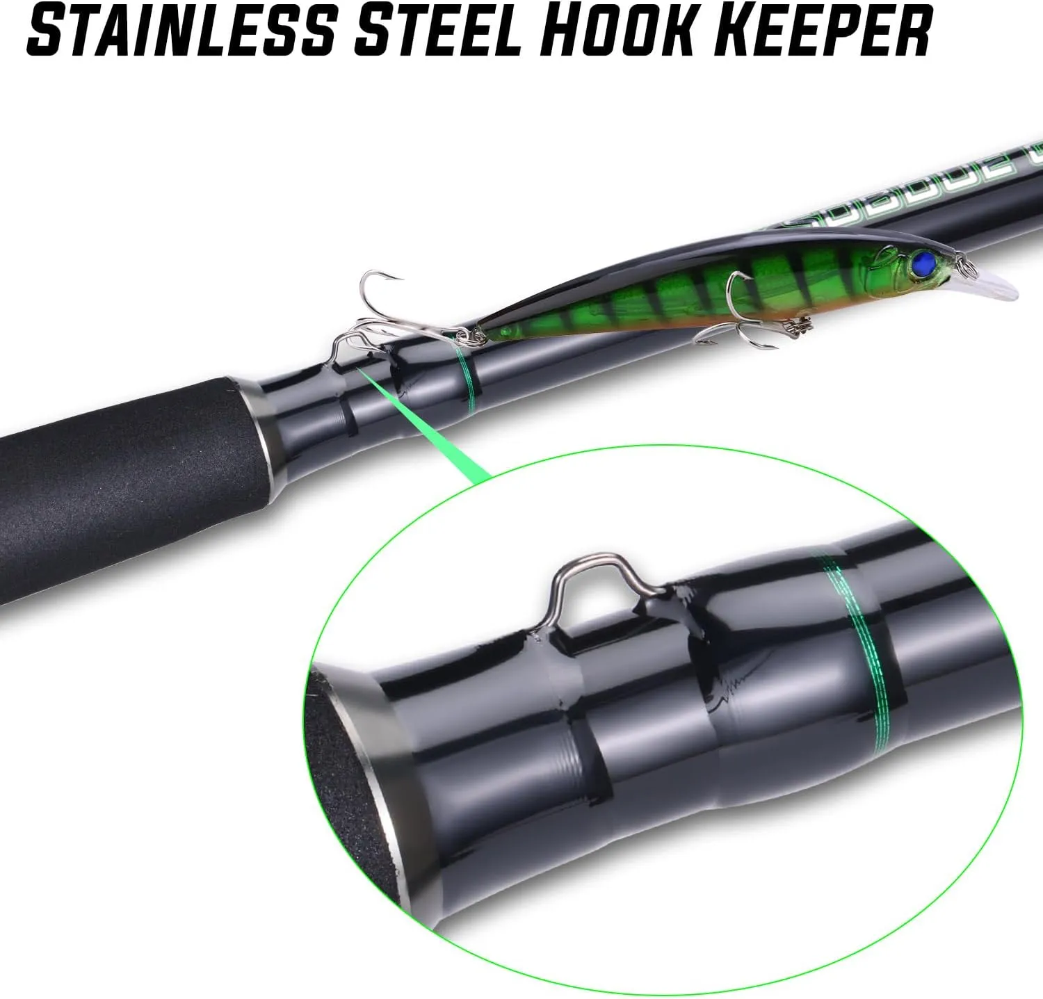 Sougayilang Spinning & Casting Catfish Rod,2 Piece Medium Heavy Portable Travel Catfish Fishing Rod (7'/7'6"/8')