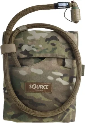 Source Hydration Pack 1 Liter Kangaroo with Molle Pouch Webbing for Easy Attachment to Tactical Vest or War Belt - Closed Cell Insulation Keeps Water Cool, Coyote